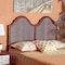 Baxton Studio Hazel Vintage Classic Ash Walnut Finished Wood and Synthetic Rattan Full Size Arched Headboard 181-11127-Zoro - alternate 6